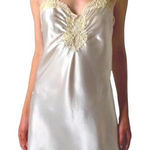 Victoria's Secret Vintage Gold Label Beaded Lace Baby Doll Dress Sz L Sheer Back Photo 0