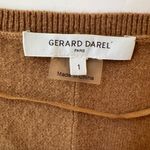 Gerard Darel Jason Sweater Dress 100% Wool V-Neck Camel Brown Oversized Small Photo 7
