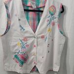 Napa Valley Vintage Colorful Embroidered Vest Size L White Size L Photo 10