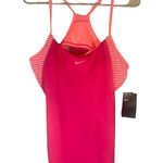 Nike Pink Lightweight Athletic Tank Top With Striped Built in Bra Women Sz XL Photo 0