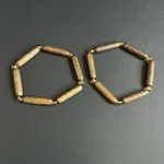 Women’s vintage dainty set of 2 wooden‎ beaded bracelets one size stretches Brown Photo 4