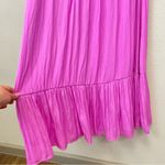 Saltwater Luxe ‎ Pink One Shoulder Satin Dotted Smocked Tiered Maxi Dress Size S Photo 10