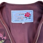 Vintage Embroidered Chinese Faux Silk Vest Medium Red Photo 2