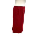 Burberry Vintage Wool Cashmere Angora Embroidered Pencil Skirt Red size 14 Photo 1