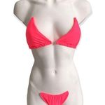 🆕No Tan Line Neon Pink Brazilian Bikini Size L Photo 0