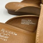 kim rogers  Brown Emersyn Mules With Gold Chain Accent Photo 4