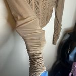 Tic Toc Elegant Tan Ruched Crop Top Photo 1