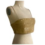 Retrofête Vaani Bra in Nude Large New Womens Squins Crop Tank Top Brown Photo 7