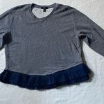 J.Crew Gray Ruffled Long Sleeve Sweatshirt Photo 1