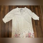 NORACORA
White and Red Tiered Maxi Dress with Mandarin Collar White Size L Photo 5