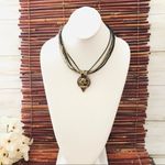 Chico's Necklace Five Strand Brown Mosaic Pendant Photo 1