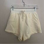 For Love & Lemons Morgan High Waisted Drawstring Sweat Shorts in Cream XS, NWT Photo 1