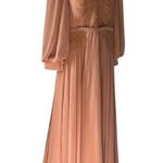 Chic Long Sleeve Peach Dress size large Formal Pink Photo 0