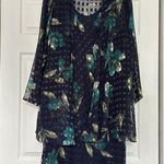Size 16 Patra Lovely Cocktail Party Wedding Attire Dress Multicolor Cardigan Green Photo 0
