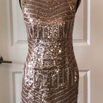 Womans Sequin Sleeveless Dress Gold Size M Photo 0