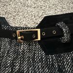 Milly black & cream tweed a-line belted skirt size 2 Photo 2