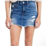 American Eagle  Super Stretch Distressed High Waisted Denim Mini Skirt  4 Short Photo 0