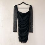 Princess Polly  Charvi Sheer Long Sleeve Ruched Minidress in Black Size 8 Photo 1