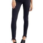 Madewell Black Button Fly 9” High Rise Skinny Jeans With Raw Fringe Hem  Photo 0