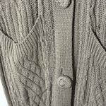 Michelle Mason Dress Cable Knit Taupe Brown Sz S Button Sleeveless Vest Bamboo Photo 3