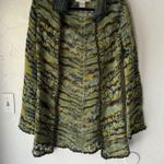 Free People Wool Blend Knit Cardigan Open Front S/P Green Yellow Boho Layer Photo 1