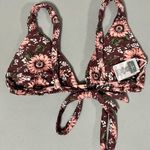 O'Neill O’Neill Brown Pink Sunflower Daisy Floral Print Bikini Swim Top Bathing Suit Swimwear Size S 🤎 Photo 1