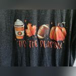 Festive Fall "tis the season" Gray Shortsleeve Shirt Womens Size XL Photo 1
