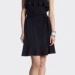 White House | Black Market  black strapless flowy ruffle dress size XXS Photo 0