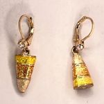 Betsey Johnson Candy Corn Earrings, Yellow, Orange, White, Gold Tone Photo 4