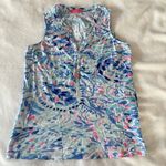 Lilly Pulitzer Lily Pulitzer Essie Tank Top Blue Pink Shirt Blouse Womens Size XS Summer Beach Photo 0