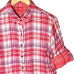 Kuhl Women’s Pink and Red Plaid Long Sleeve button front Shirt Photo 1