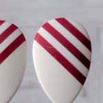 Vintage Clip On Earrings Off White & Red Striped Large Statement W.Germany Photo 1