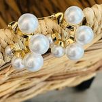 Anthropologie Lake Life 14K Gold  Pearl Hoops Photo 4
