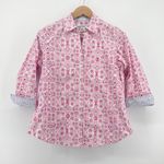 Foxcroft  NYC Women's Easy Care Pink Abstract Print Button Down Shirt Size Medium Photo 2