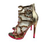 Shoedazzle Strappy Heels Size 5.5 Rose Gold Fairy Princess Party Wedding Guest Photo 1