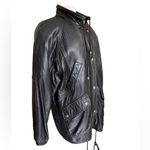 Vintage Leather Coat Jacket Black 80’s 90’s L Large M Medium Photo 3