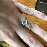 Natural Aquamarine Sterling Silver Ring Size 7.75 Photo 2