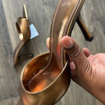 Mango  Metallic Effect Golden Pointed Open Toe Slip On Sandals EU Sz 38 US Sz 7.5 Photo 0