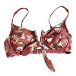 Xhilaration Bikini Top Removable Cups Tie Front Floral Pink S Photo 0