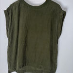 frame denim Frame Medium Green Short Sleeve Silk‎ Blouse Photo 0