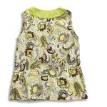 Fenn Wright Manson Fenn‎ Wright Manson Linen Sleeveless Paisley Top Large Lime Green Cream & Brown Photo 1