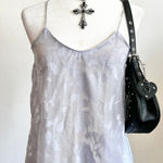 Alythea Blue‎ Sheer Floral Tank Top, Y2K, Coquette, Soft Girl, Romantic, Vintage, Small Photo 0