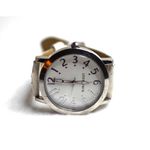 Nine West  White Face Silver Tone Leather Band Quartz New Battery Watch Photo 1