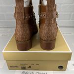 Michael Kors Luggage Multi Kincaid Ankle Boot Leather Studded Logo Photo 5