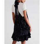 Free People NWT  Nova Black Sequin‎ Halter Neck Mini Dress Tunic Top Size Small Photo 13