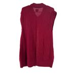 Chico's Chico’s sleeveless long top button open cardigan sweater vest 2 L 12 burgundy Photo 2