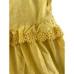Anthropologie  Ingrid Eyelet Tiered Scalloped Lace Yellow Tank Top Small Boho Photo 5