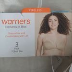 barney's new york Warner's NWT 3pk Tshirt Wireless Bras 36C Photo 1