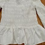 H&M White Smocked Off-Shoulder Blouse Photo 1