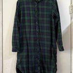 Scotch & Soda Maison  Green Plaid Grid Shirt Dress Leather Stars Patch Button S Photo 0